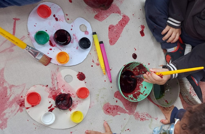 Pintando com vegetais